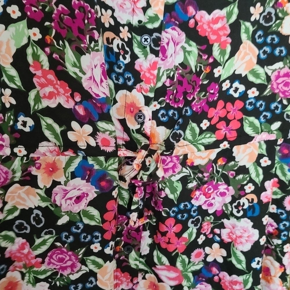 PRINTED shirt dress floral sz ps - Picture 3 of 8